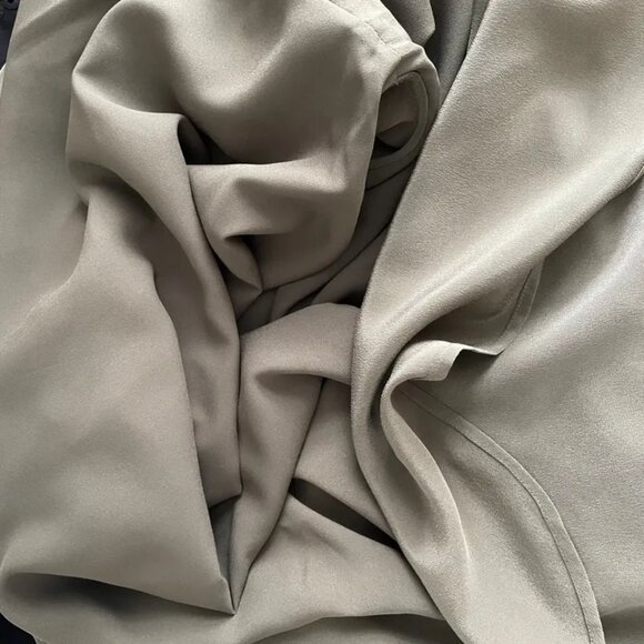 AllSaints Alex Silk Shirt Tunic Dress Olive Green Black Applique UK 10 US 6 - Picture 16 of 16